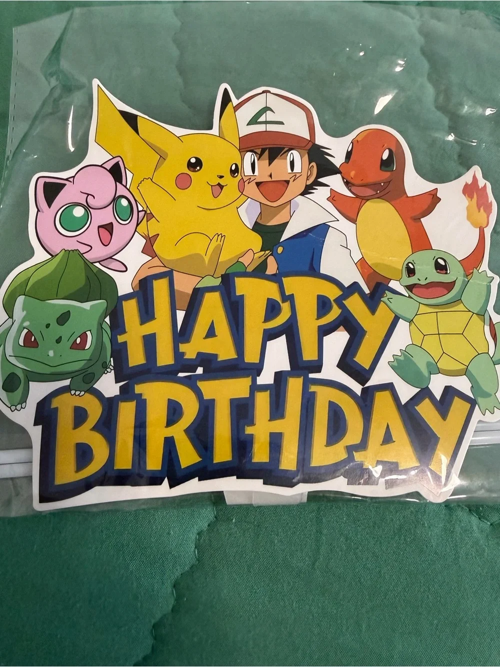 Pokemon birthday cake, cupcake toppers and table decorations set